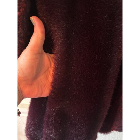 Vintage Dubrowsky & Joseph Faux Fur Coat With Knitted Sleeves - Picture 7 of 13